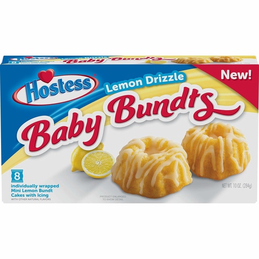 Hostess Baby Bundts Lemon Drizzle, Mini Cakes with Icing 284gr