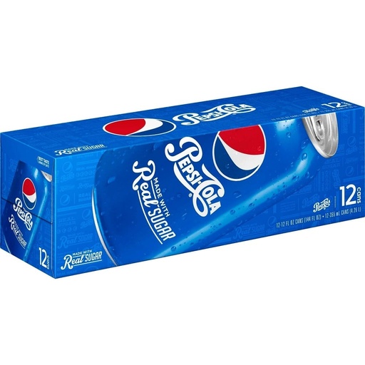 Pepsi Cola , Real Sugar 355ml USA ( 12 Pack )