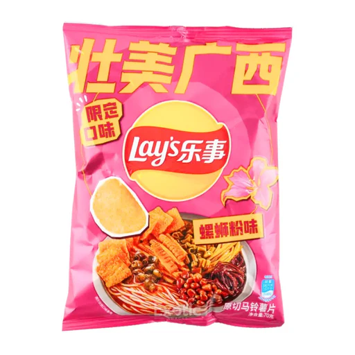 Chips Lay's Potato Chips Guangxi Snail Noodle 70gr China