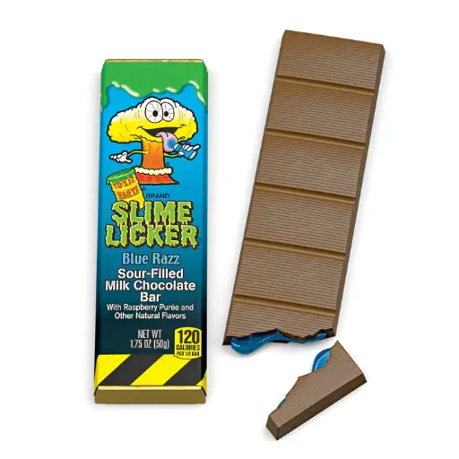 Chocolate Toxic Waste Slime Licker Bar Blue Razz 50gr